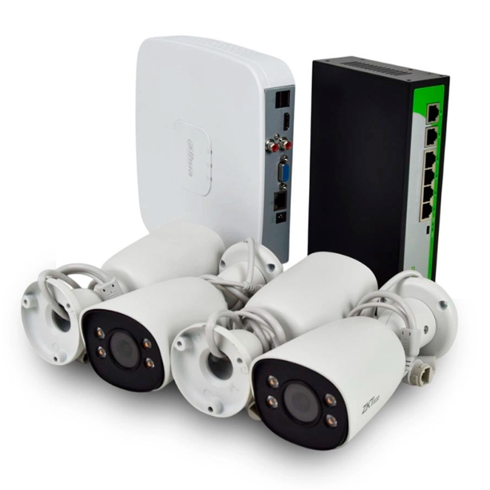 IP-комплект відеоспостереження з 4 камерами ZKTeco CCTV bundle kit №1