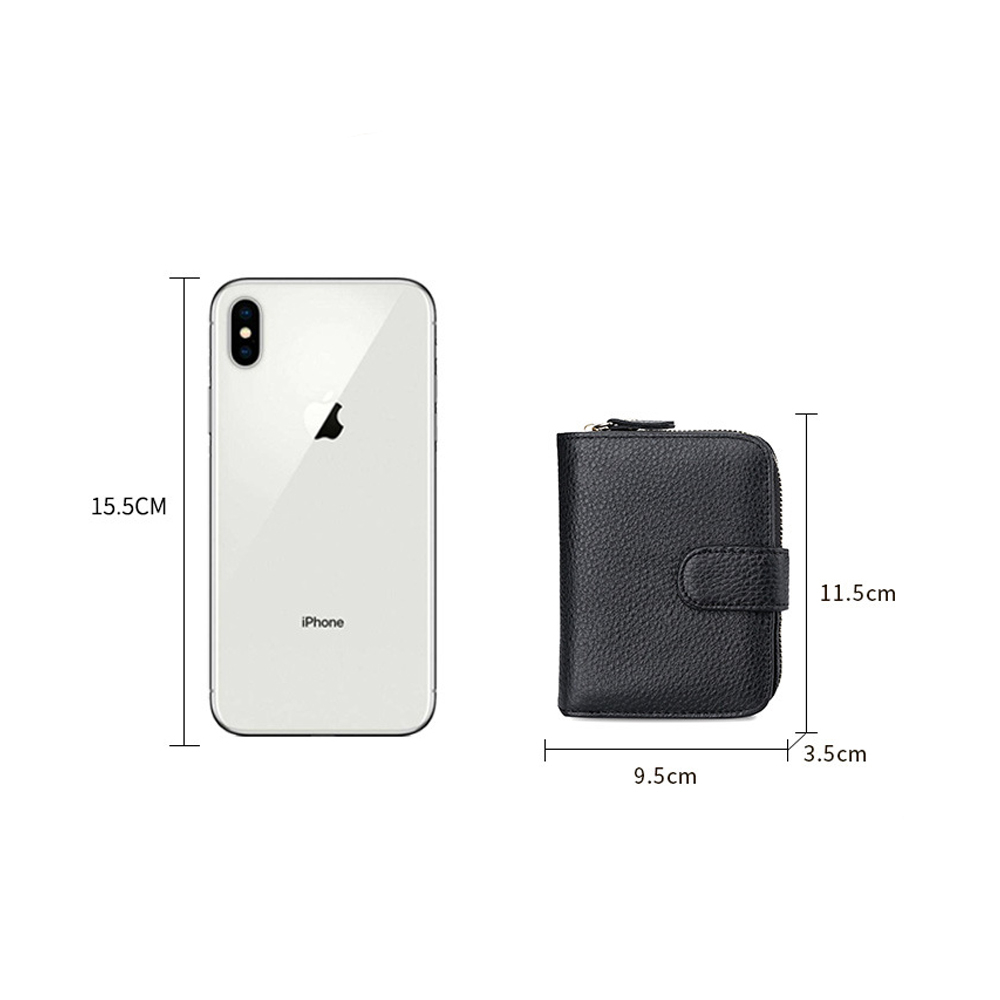 Короткий кожаный кошелек с RFID защитой LOCKER's DWF-Black