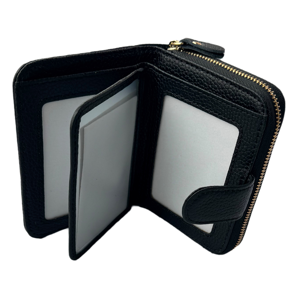 Короткий кожаный кошелек с RFID защитой LOCKER's DWF-Black