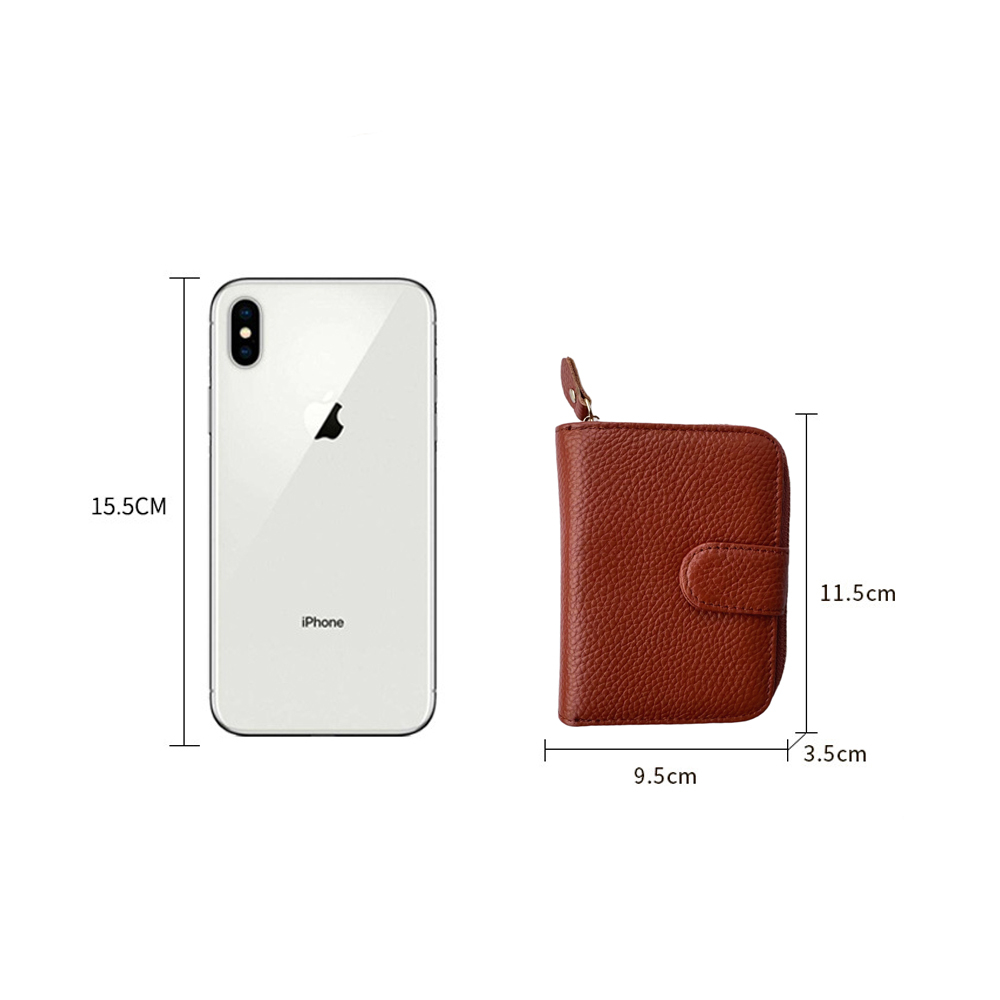 Короткий кожаный кошелек с RFID защитой LOCKER's DWF-Orange