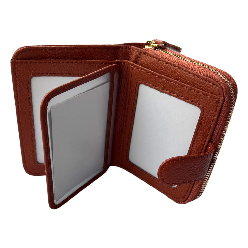 Короткий кожаный кошелек с RFID защитой LOCKER's DWF-Orange