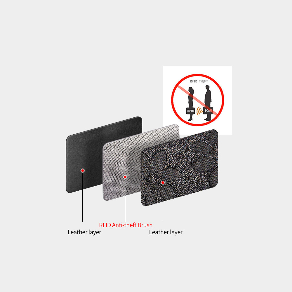 Довгий шкіряний гаманець на блискавці з квітковим принтом з RFID захистом LOCKER's FPB-Red