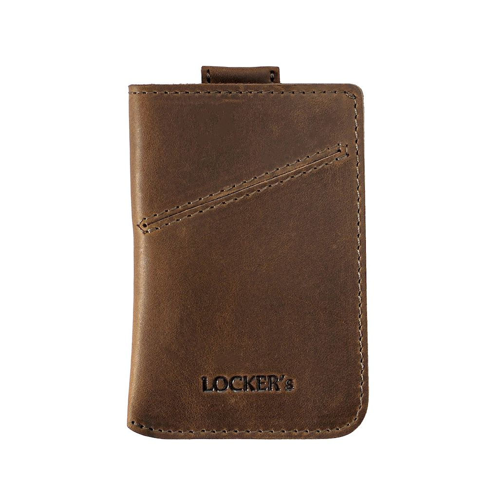 Кожаный картхолдер с RFID защитой LOCKER's LH3-Brown