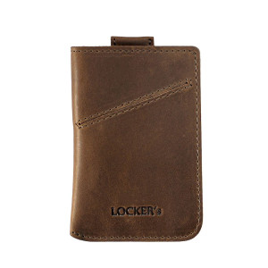 Кожаный картхолдер с RFID защитой LOCKER's LH3-Brown