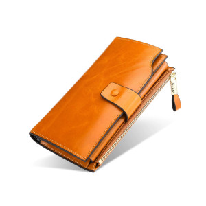 Шкіряний гаманець з RFID захистом LOCKER's RLL-Orange
