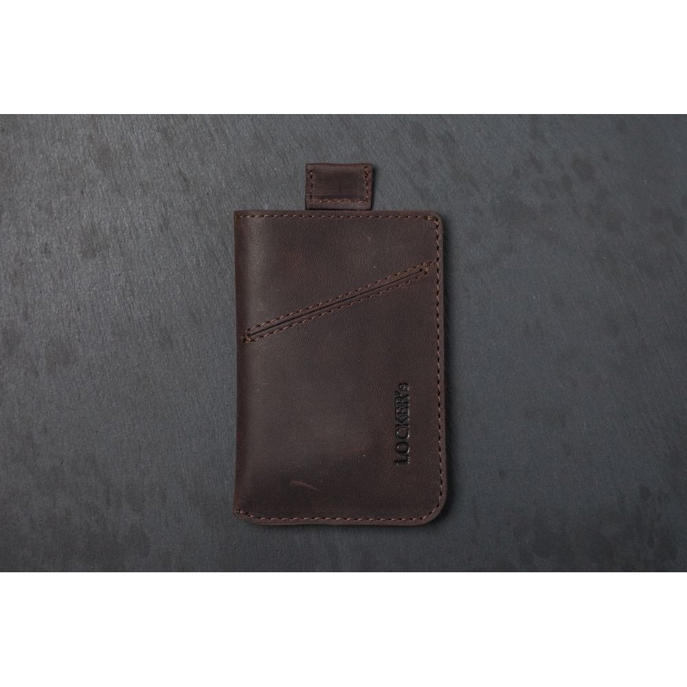 Кожаный картхолдер с RFID защитой LOCKER's LH3-Brown