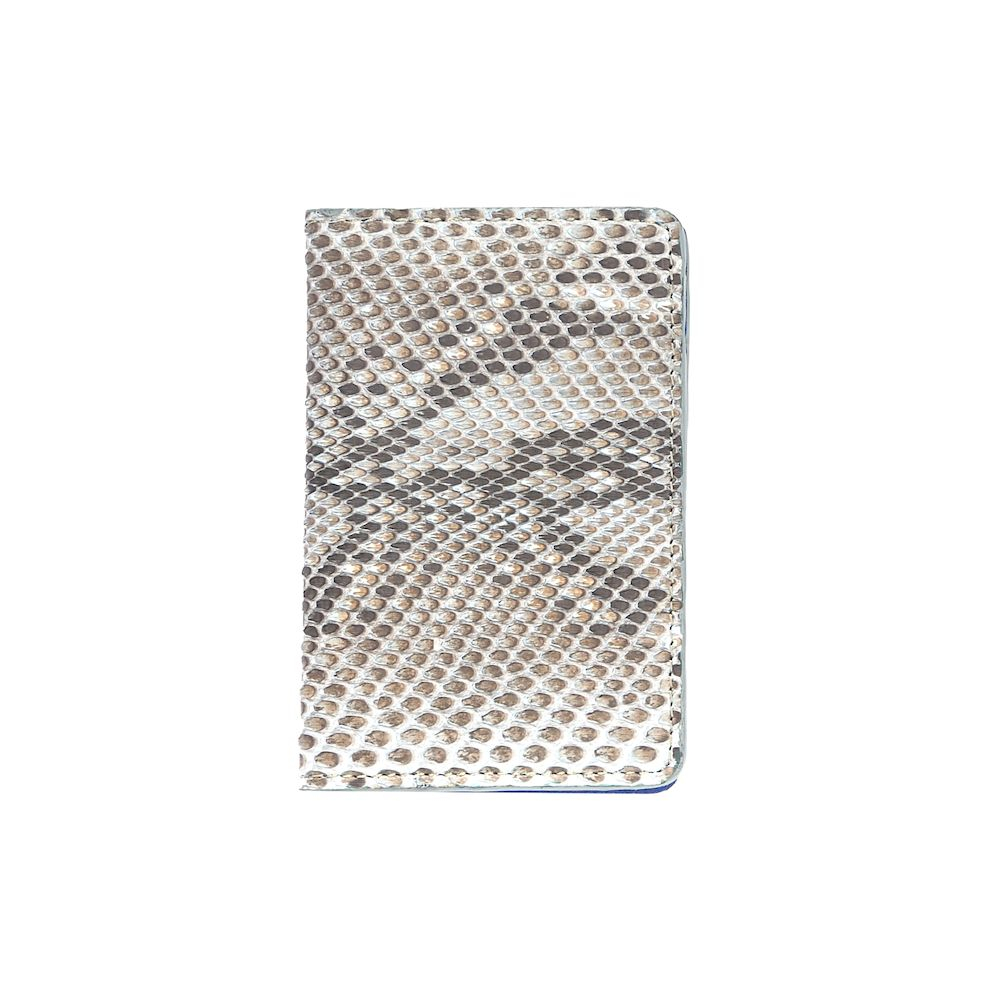 Екрануюча обкладинка з RFID захистом для українського ID паспорта з шкіри пітона LOCKER's LIDP-LightBlue