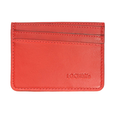 Шкіряний картхолдер з RFID захистом на 7 відділень LOCKER's LH2-Red