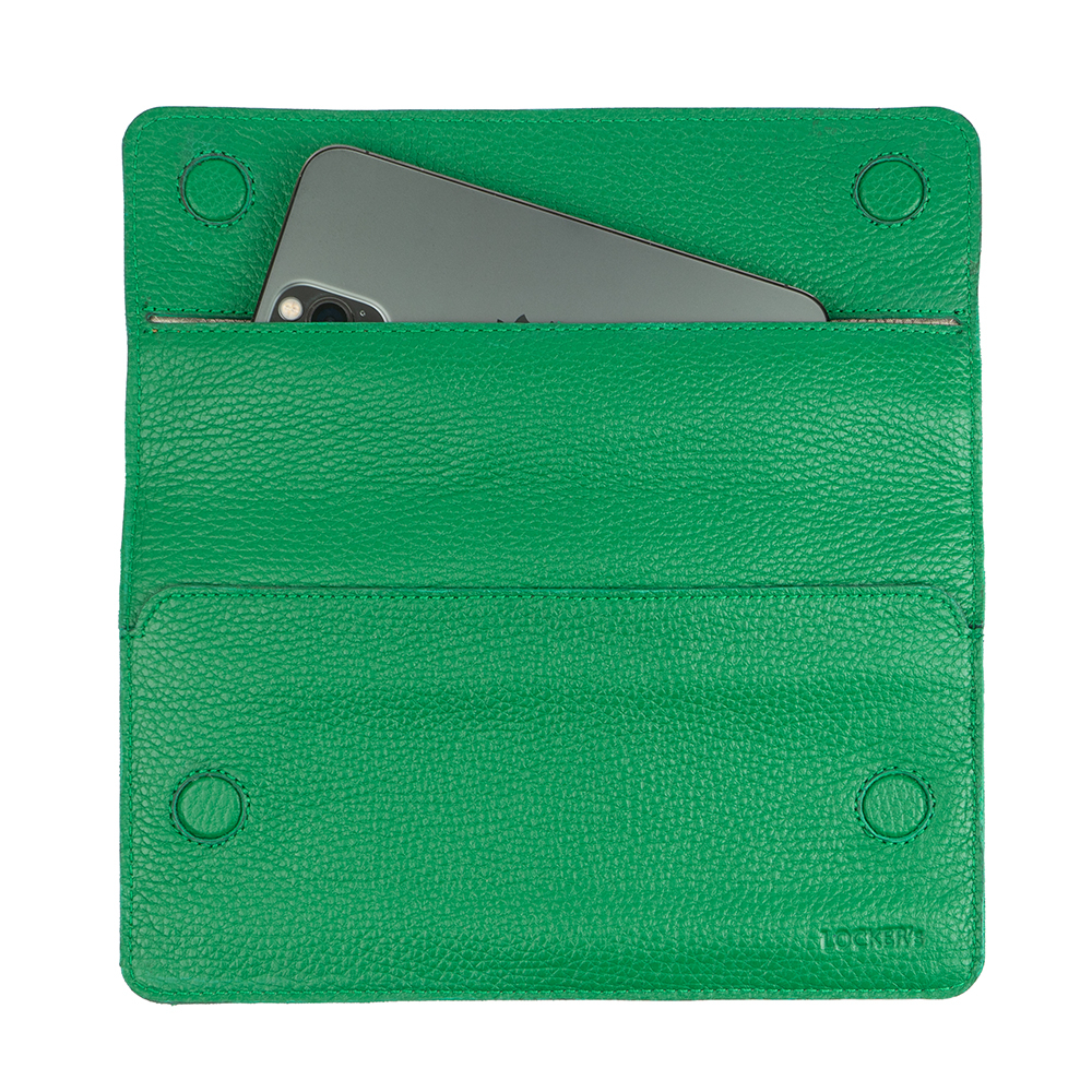 Чехол Фарадея из кожи флотар для смартфона до 7" LOCKER's LP7F-Green
