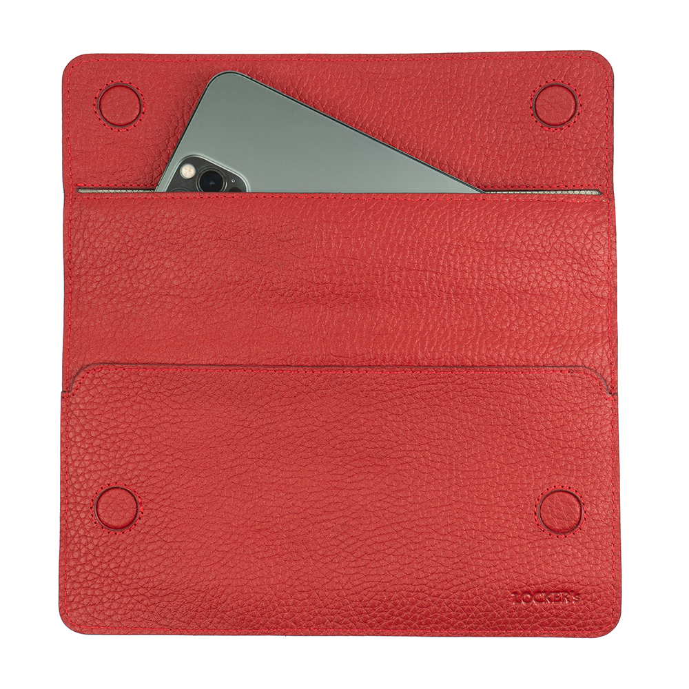 Чохол Фарадея зі шкіри флотар для смартфону до 7" LOCKER's LP7F-Red