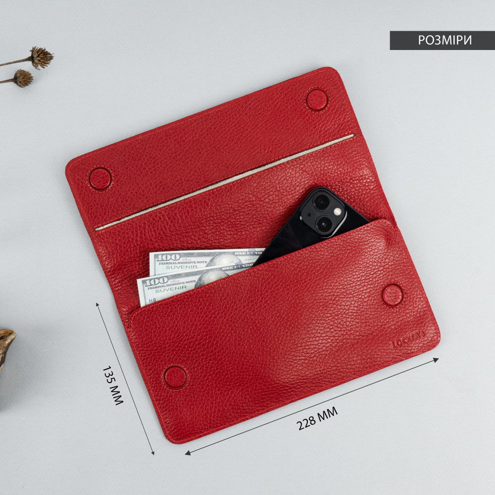 Чохол Фарадея зі шкіри флотар для смартфону до 7" LOCKER's LP7F-Red