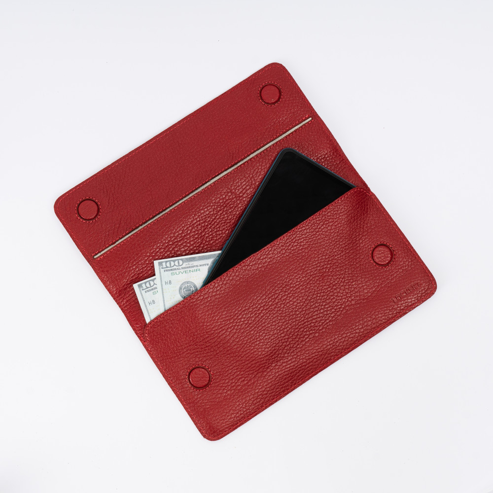 Чохол Фарадея зі шкіри флотар для смартфону до 7" LOCKER's LP7F-Red