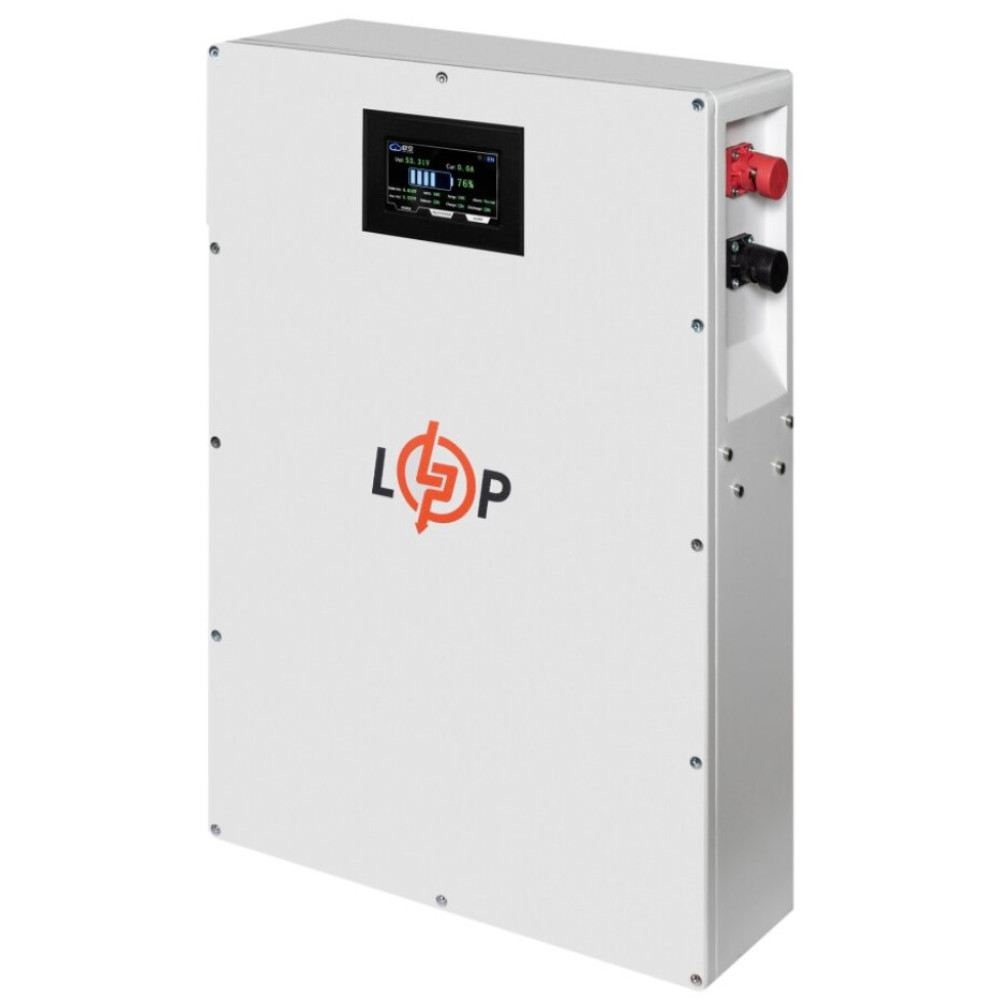 Аккумулятор LP LiFePO4 51,2V - 100 Ah (5120Wh) (BMS 100A/50А) LCD Smart RS485/CAN JK металл, настенный