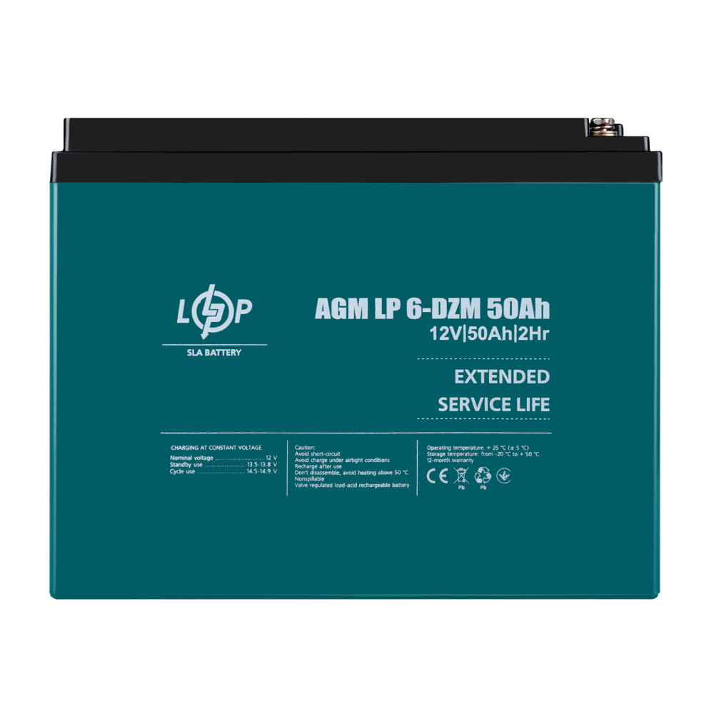 Тяговый свинцово-кислотный аккумулятор LogicPower LP 6-DZM-50 Ah для электротранспорта