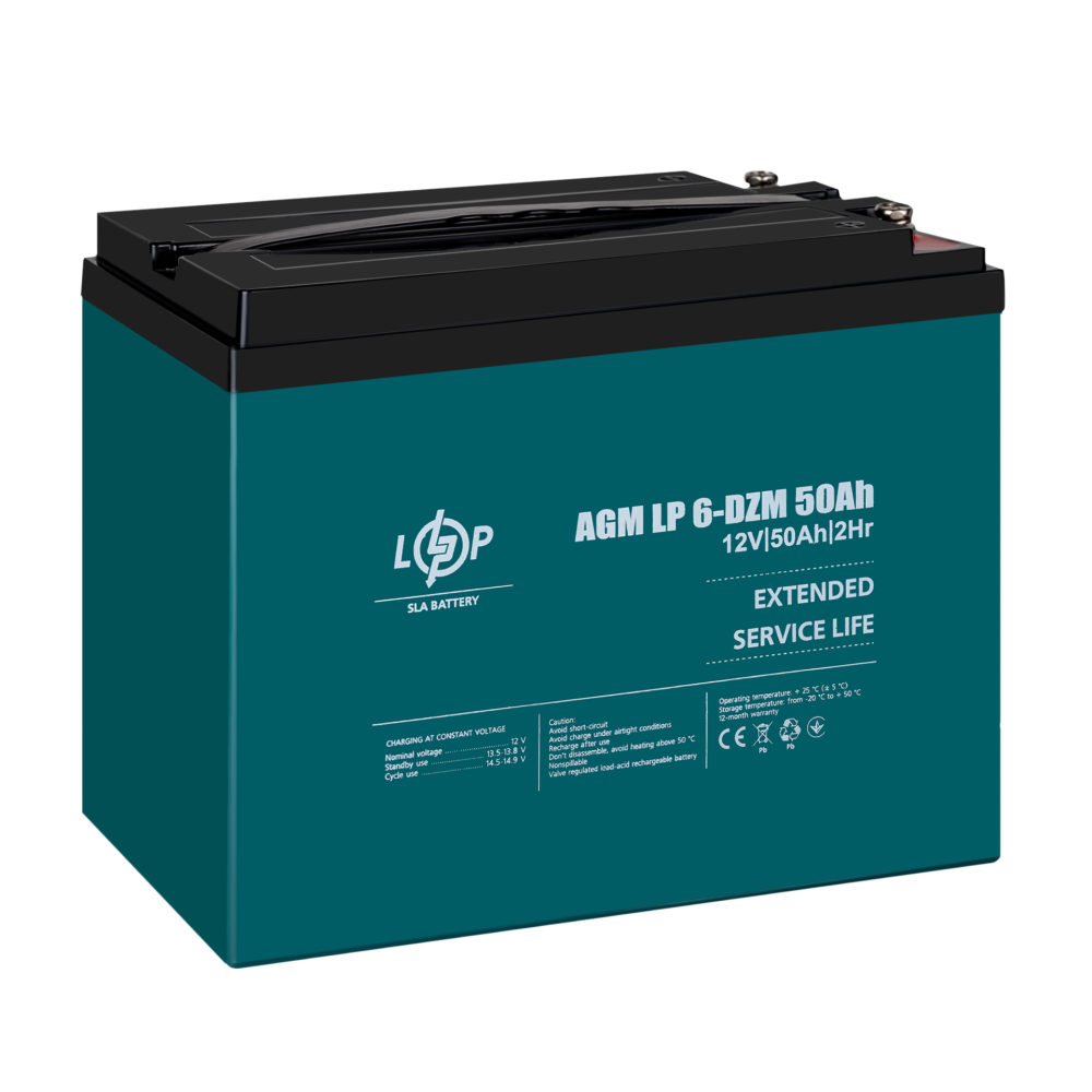 Тяговый свинцово-кислотный аккумулятор LogicPower LP 6-DZM-50 Ah для электротранспорта