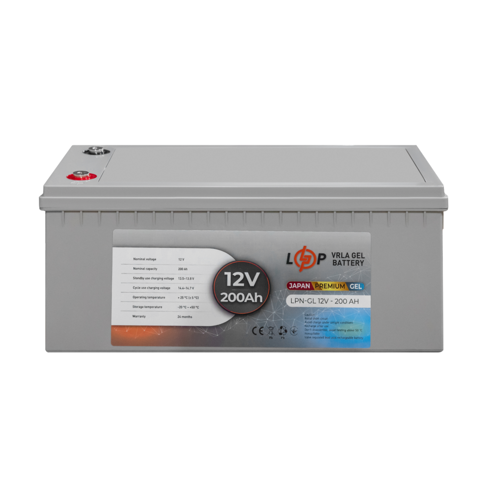 Акумуляторна батарея LogicPower LPN-GL 12V - 200 Ah гелева