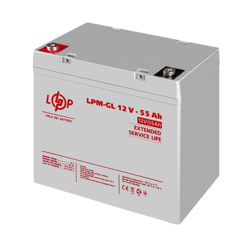 Акумуляторна батарея LogicPower LPM-GL 12V - 55 Ah GEL