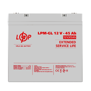 Акумулятор гелевий LPM-GL 12V - 45 Ah