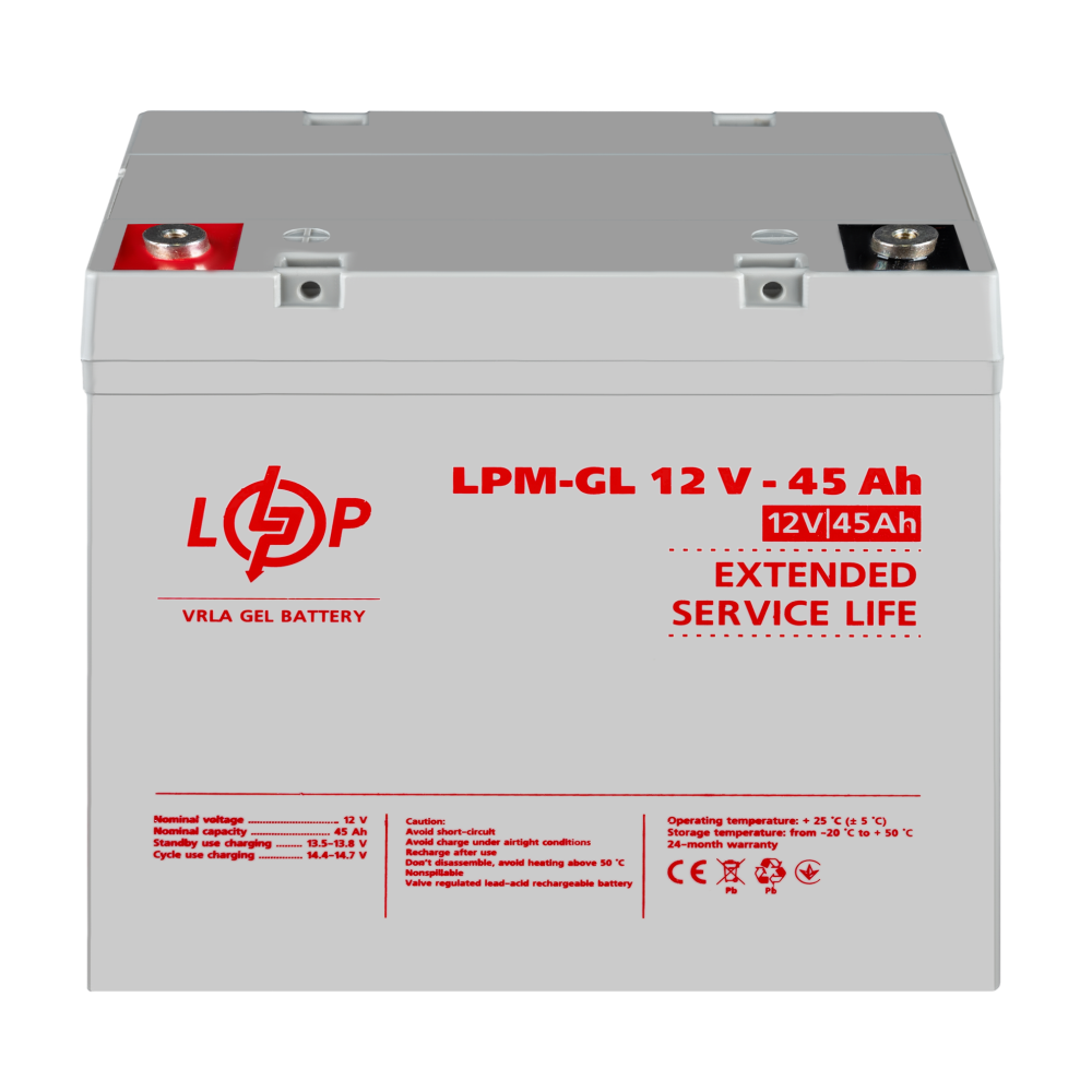 Аккумулятор гелевой LPM-GL 12V - 45 Ah