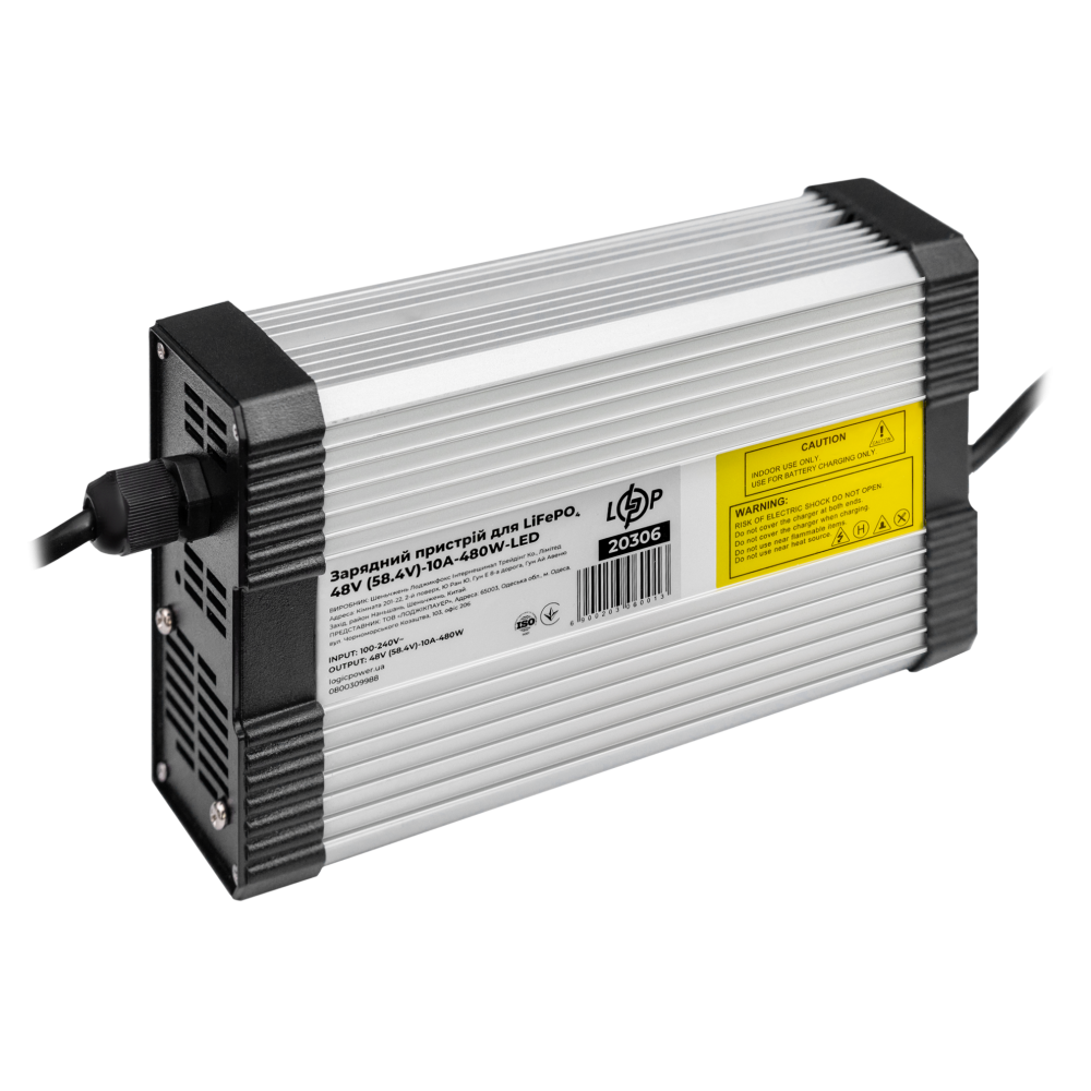 Зарядное устройство для аккумуляторов LogicPower LiFePO4 48V (58.4V)-10A-480W-LED