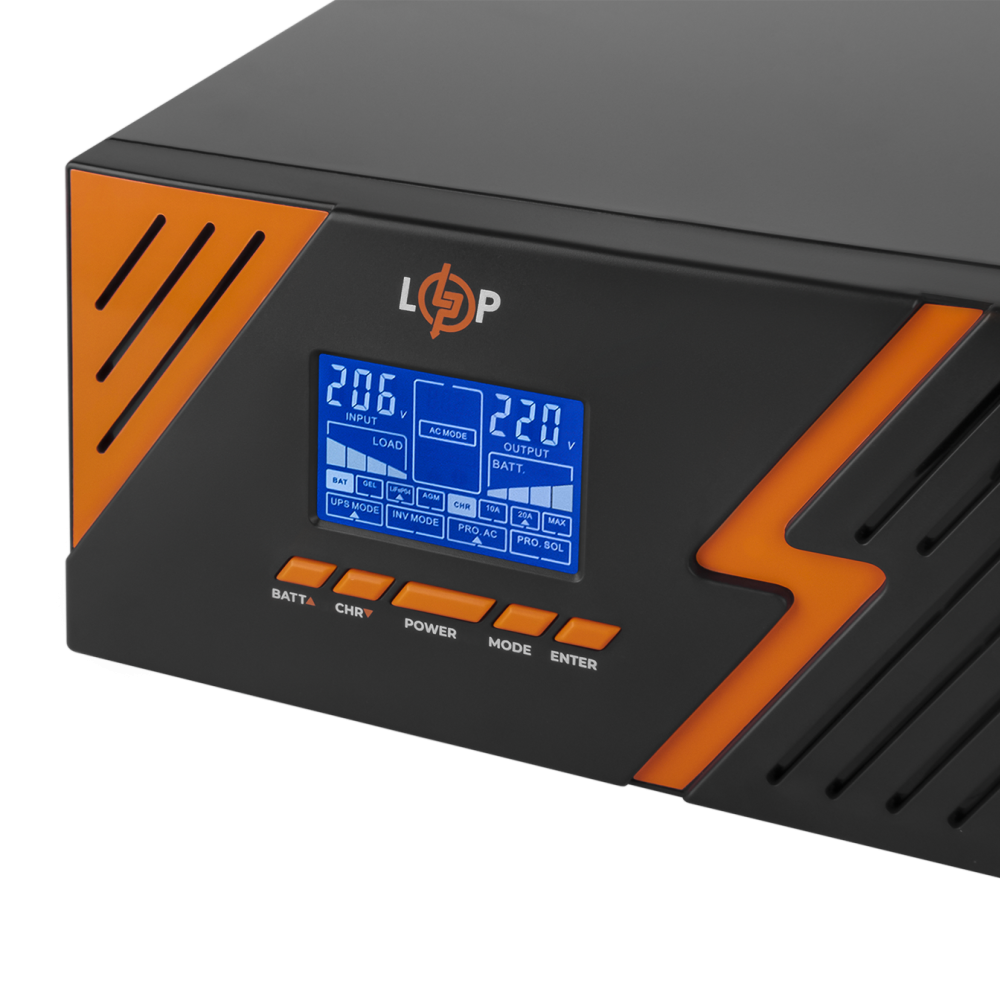 ИБП с правильной синусоидой 12V LPM-PSW-1500VA (1050Вт) Black