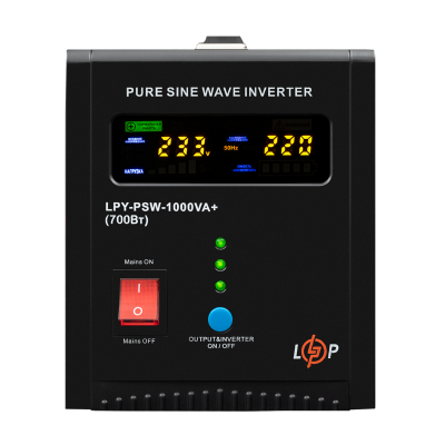 Источник бесперебойного питания LogicPower LPY-PSW-1000VA+ 700Вт 10A/20A 12V с правильной синусоидой 