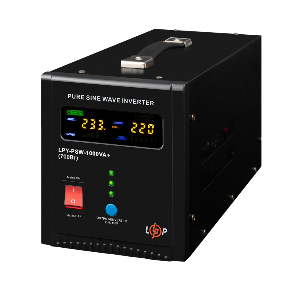 Источник бесперебойного питания LogicPower LPY-PSW-1000VA+ 700Вт 10A/20A 12V с правильной синусоидой 