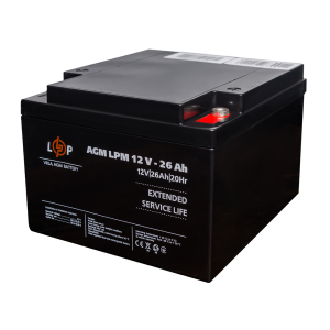 Акумуляторна батарея LogicPower LPM 12V - 26 Ah AGM під болт М5