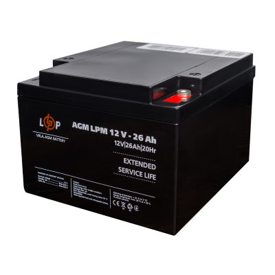 Аккумуляторная батарея LogicPower LPM 12V-26 Ah AGM под болт М5