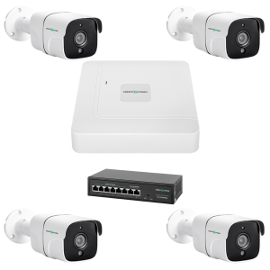 Комплект видеонаблюдения GreenVision GV-IP-K-W75/04 5MP на 4 камеры