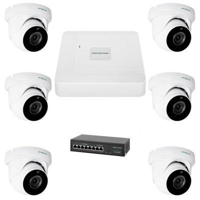Комплект видеонаблюдения на 6 камер Green Vision GV-IP-K-W76/06 5MP