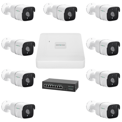 Комплект видеонаблюдения GreenVision GV-IP-K-W78/09 5MP на 9 камер
