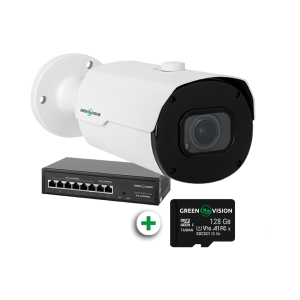 Комплект видеонаблюдения Green Vision GV-802 с функцией распознавания автомобильных номеров на 1 IP камеру