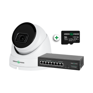 Комплект видеонаблюдения Green Vision GV-803 с функцией распознавания лиц на 1 IP камеру