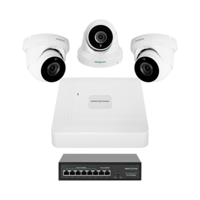 Комплект видеонаблюдения GreenVision GV-IP-K-W81/03 5MP на 3 камеры