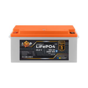 Аккумулятор LogicPower LP LiFePO4 25,6V 100Ah 2560Wh BMS 100A/50А пластик Smart BT