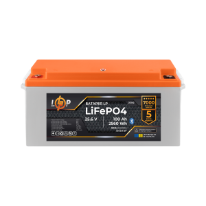 Аккумулятор LogicPower LP LiFePO4 25,6V 100Ah 2560Wh BMS 80A/50А пластик Smart BT
