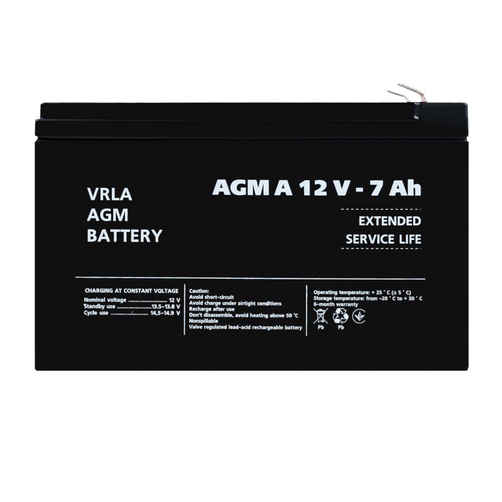 Акумулятор для сигналізації LogicPower AGM А 12V - 7 Ah