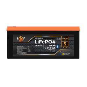 Акумулятор LP LiFePO4 76,8V - 50 Ah (3840Wh) (BMS 80A/50А) пластик Smart BT