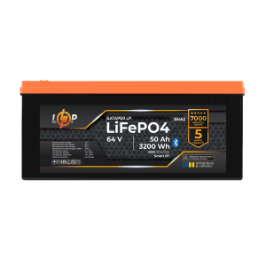Акумулятор LP LiFePO4 64V - 50 Ah (3840Wh) (BMS 80A/50А) пластик Smart BT