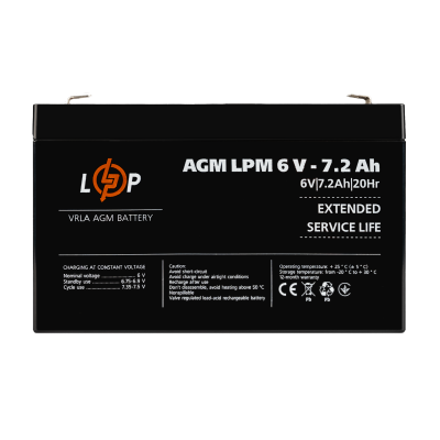Акумуляторна батарея LogicPower LPM 6V - 7.2 Ah AGM