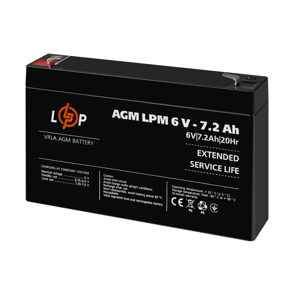 Акумуляторна батарея LogicPower LPM 6V - 7.2 Ah AGM