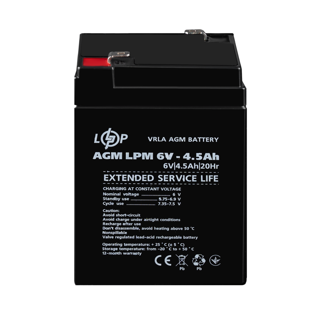 Акумуляторна батарея LogicPower AGM LPM 6V 4.5Ah
