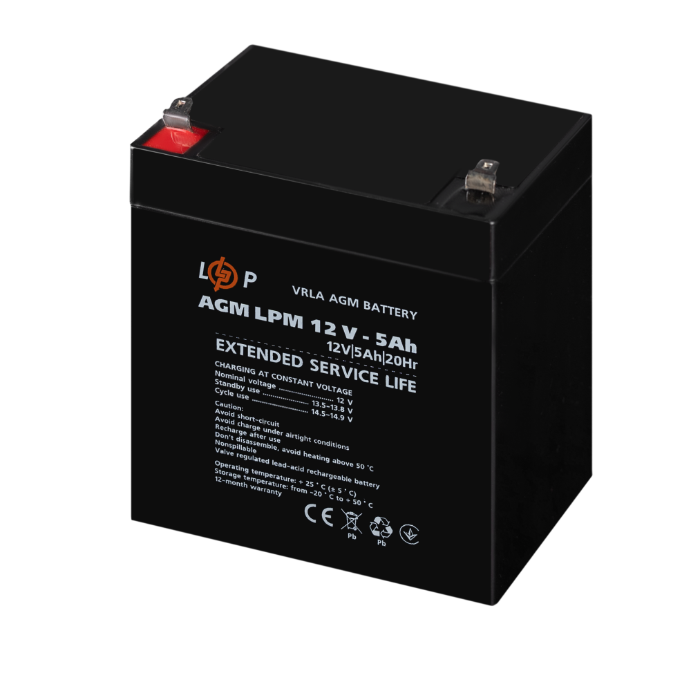 Акумуляторна батарея LogicPower AGM LPM 12V - 5 Ah