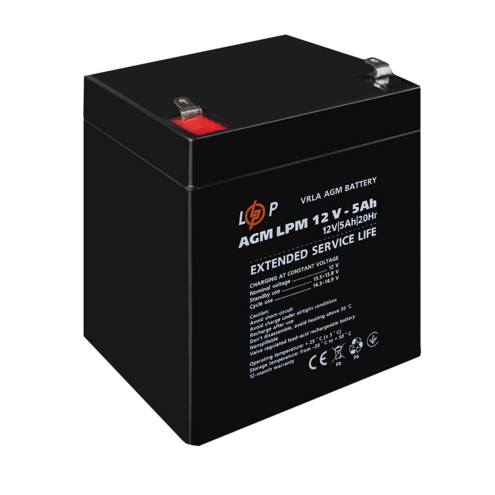 Акумуляторна батарея LogicPower AGM LPM 12V - 5 Ah