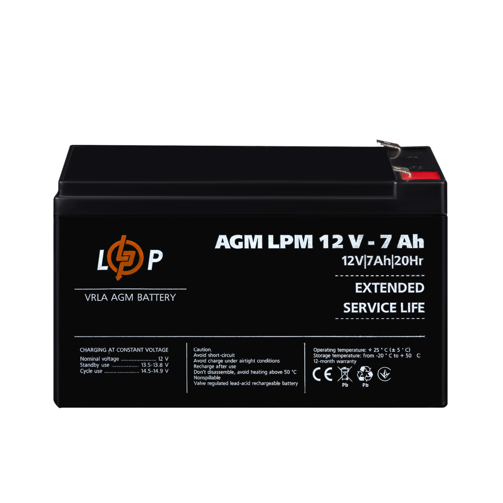 Акумулятор LogicPower AGM LPM 12V - 7 Ah
