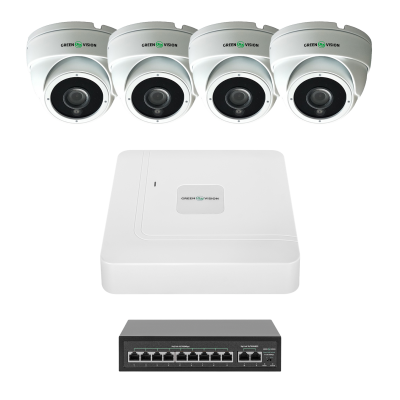 Комплект відеоспостереження GreenVision GV-IP-K-W99/4 4MP на 4 камери