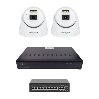 Комплект видеонаблюдения Green Vision GV-IP-K-W101/2 5MP (Ultra AI) на 2 камеры