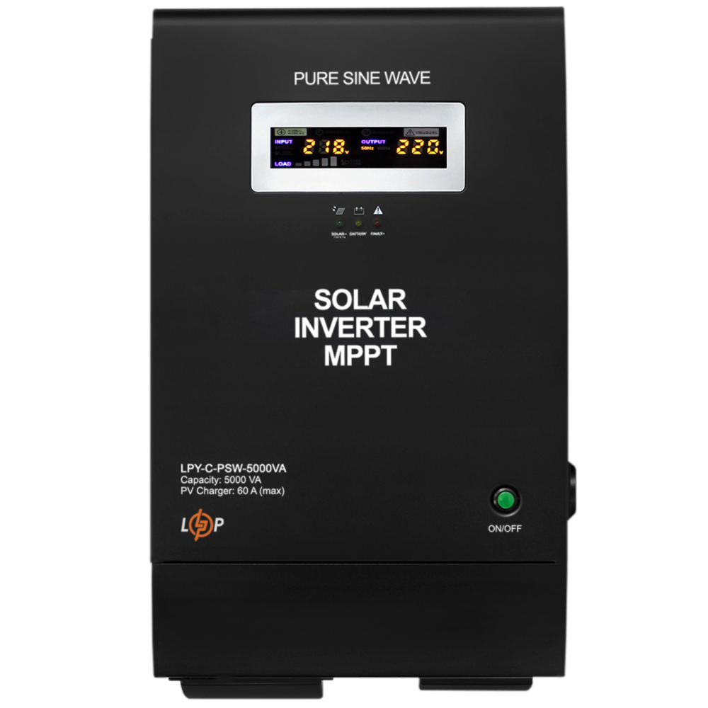 Сонячний інвертор LogicPower LPY-C-PSW-5000VA (3500W) із МРРТ контролером і правильною синусоїдою