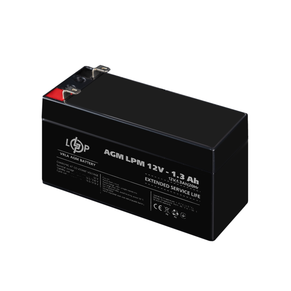 Акумуляторна батарея LogicPower AGM LPM 12V 1.3Ah